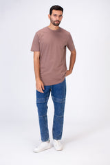 Men's Slim Fit T-shirt Printed On The Back In Single Lycra Material