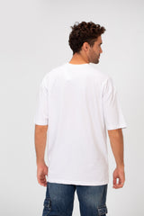 Men's Oversized Crew Neck Front Print Half Sleeve T-Shirt