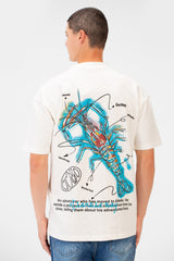 Men's Regular Fit Round Neck Short Sleeves Front & Back Printed T-shirt
