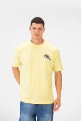 Men's Regular Fit Round Neck Short Sleeves Front & Back Printed T-shirt