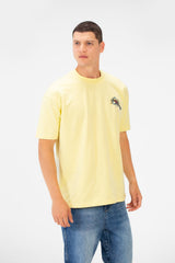 Men's Regular Fit Round Neck Short Sleeves Front & Back Printed T-shirt