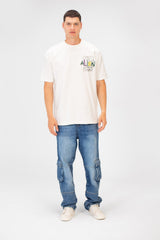 Men's Summer Melton Printed Regular Fit Short Sleeve Round Neck T-Shirt