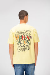 Men's Summer Melton Printed Regular Fit Short Sleeve Round Neck T-Shirt