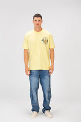 Men's Summer Melton Printed Regular Fit Short Sleeve Round Neck T-Shirt