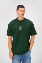 Men's Printed Regular Fit Summer Melton Crew Neck Half Sleeve T-Shirt