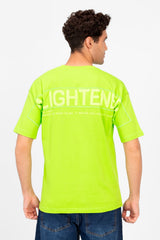 Men's Back Text Print Oversized T-shirt