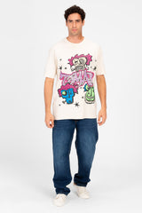 Men's Rounded Printed Regular Fit T-Shirt