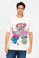 Men's Rounded Printed Regular Fit T-Shirt