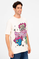 Men's Rounded Printed Regular Fit T-Shirt