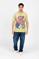 Men's Rounded Printed Regular Fit T-Shirt