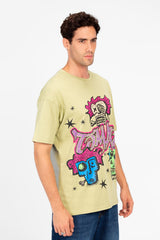 Men's Rounded Printed Regular Fit T-Shirt