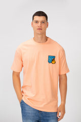 Men's Regular Fit Round Neck Short Sleeves T-shirt With Text & Cartoon Print