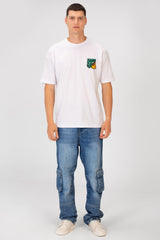 Men's Regular Fit Round Neck Short Sleeves T-shirt With Text & Cartoon Print