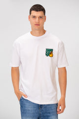 Men's Regular Fit Round Neck Short Sleeves T-shirt With Text & Cartoon Print