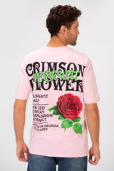 Men's Short Sleeves Regular Fit Round Neck Brasola Rose Print T-shirt