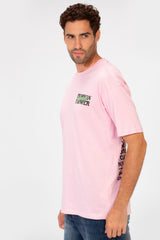 Men's Short Sleeves Regular Fit Round Neck Brasola Rose Print T-shirt