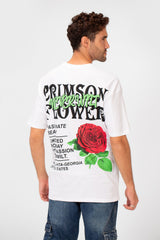 Men's Short Sleeves Regular Fit Round Neck Brasola Rose Print T-shirt