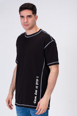Mens Half Sleeve T-shirt With A Round Neck And A Unique Cut