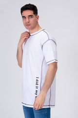 Mens Half Sleeve T-shirt With A Round Neck And A Unique Cut