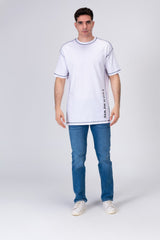 Mens Half Sleeve T-shirt With A Round Neck And A Unique Cut