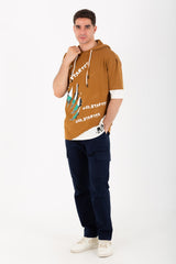 Mens Over Size Half Sleeve Printed T-shirt With Round Neck