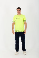 Mens Oversize Round Neck T-shirt With Don't Let Go Print