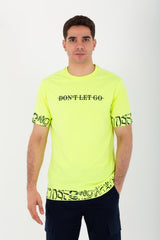 Mens Oversize Round Neck T-shirt With Don't Let Go Print