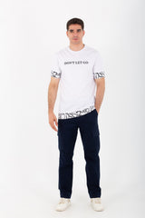 Mens Oversize Round Neck T-shirt With Don't Let Go Print