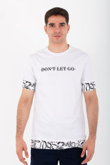 Mens Oversize Round Neck T-shirt With Don't Let Go Print