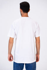 Mens Round Oversize Basic Printed T-shirt Transparent from the sides With A Modern Fit