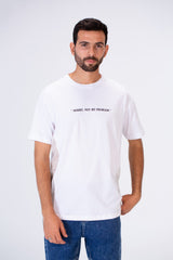 Mens Round Oversize Basic Printed T-shirt Transparent from the sides With A Modern Fit