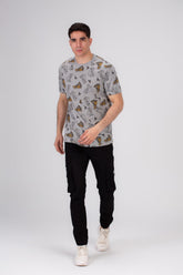 Men's Full Cover Printed Colorful Regular Fit Comfort Cotton Eye Catching Prints T-shirt Perfect For Everyday Wear