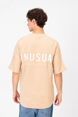 Men's Tomato Oversized Summer Melton Short Sleeves T-Shirt With Back Text Print