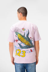 Men's Printed Round Neck Short Sleeve Summer Melton Regular Fit T-shirt