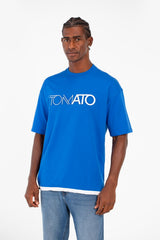 Men's Front Tomato Print Short Sleeves T-shirt In Modern Design