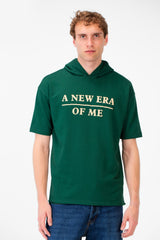 Men's Round Short Sleeves Regular Fit Summer Melton Hood T-shirt