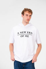 Men's Round Short Sleeves Regular Fit Summer Melton Hood T-shirt