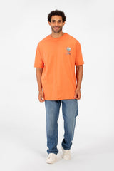 Men's Oversized Crew Neck Graphic Print Short Sleeve T-shirt