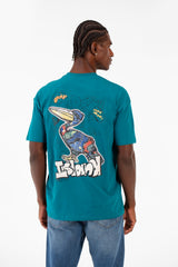 Men's Regular Fit Half Sleeves Crew Neck T-shirt With Front And Back Print