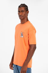 Men's Regular Fit Half Sleeves Crew Neck T-shirt With Front And Back Print