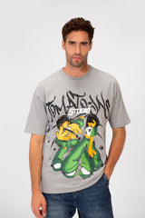 Men's Regular Fit Short Sleeves Brasola Graphic Print Round Neck T-shirt