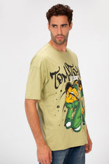 Men's Regular Fit Short Sleeves Brasola Graphic Print Round Neck T-shirt