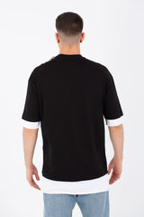 Mens Oversize Basic T-shirt With A Round Neck And Front Print