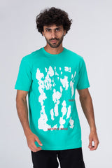 Mens Short Sleeves T-shirt With Front Print And Comfortable Material