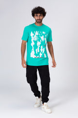 Mens Short Sleeves T-shirt With Front Print And Comfortable Material
