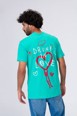 Mens Printed T-shirt With Badge Tomato Half Sleeves