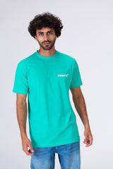 Mens Printed T-shirt With Badge Tomato Half Sleeves