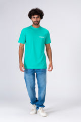Mens Printed T-shirt With Badge Tomato Half Sleeves