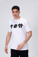 Mens Printed From The Front Half Sleeves T-Shirt