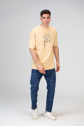 تيشيرت رجالي بأكمام نصفية مقاس كبير بياقة دائرية ومادة ميلتون